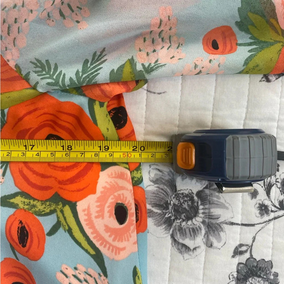 Rifle Paper Paper Crown Anthropologie Floral Blue MIDI Bell sleeve Dress SP - Picture 15 of 16